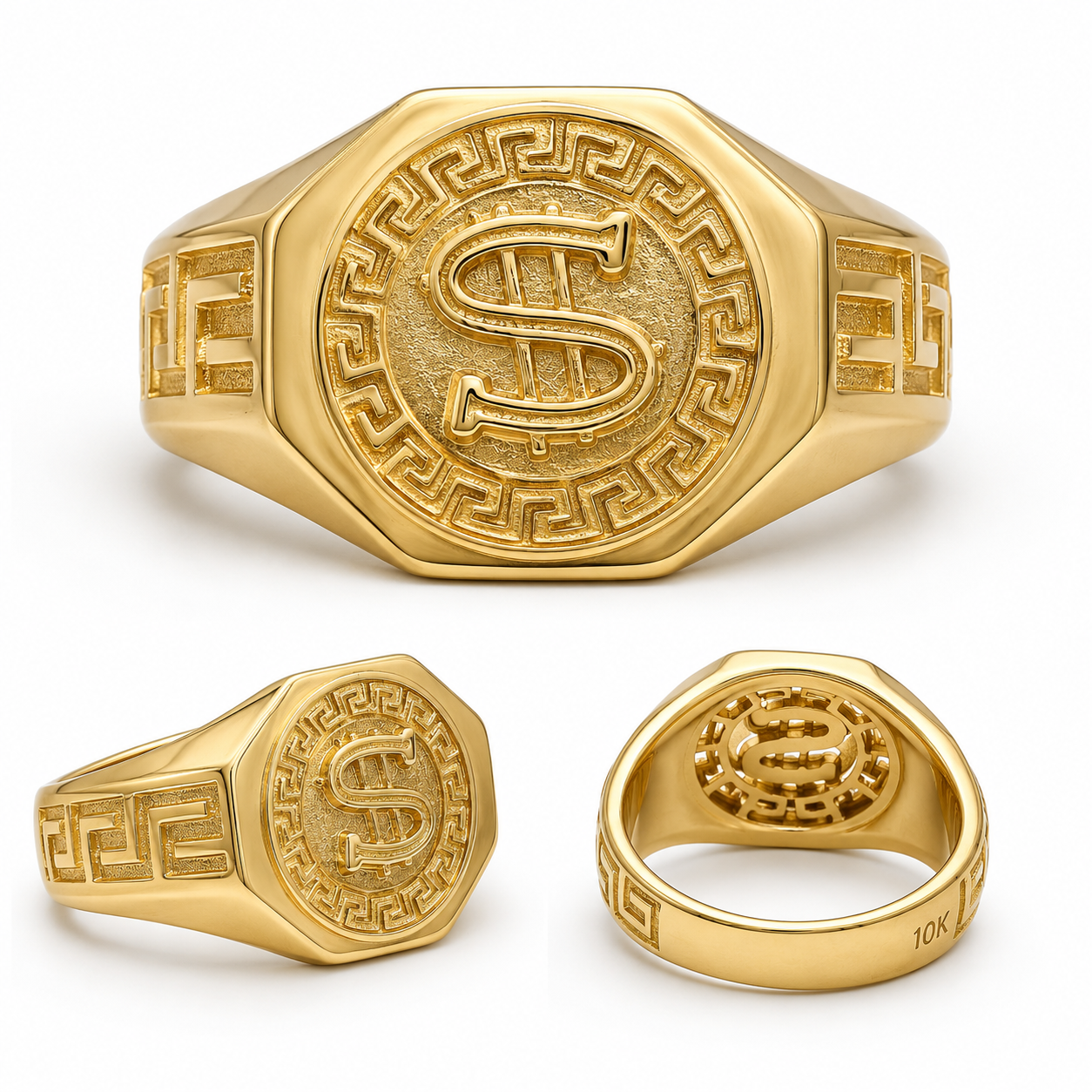 Anillo Sello Monograma “$” – Oro 10K