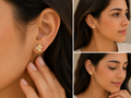 Tiny Clover Gold Stud Earrings