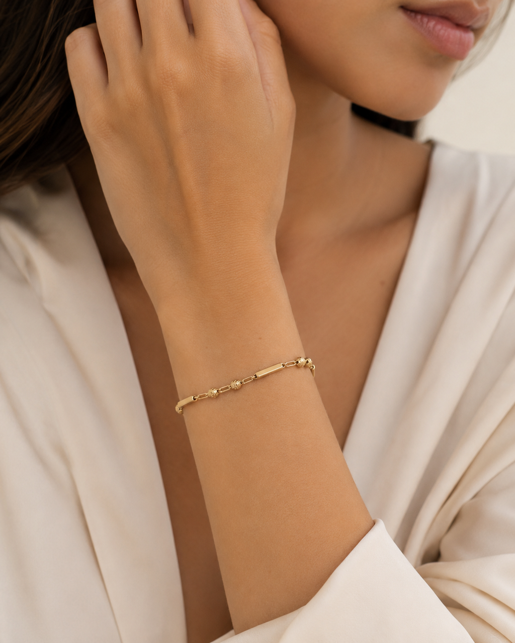 Orbit Bar Bracelet 14K