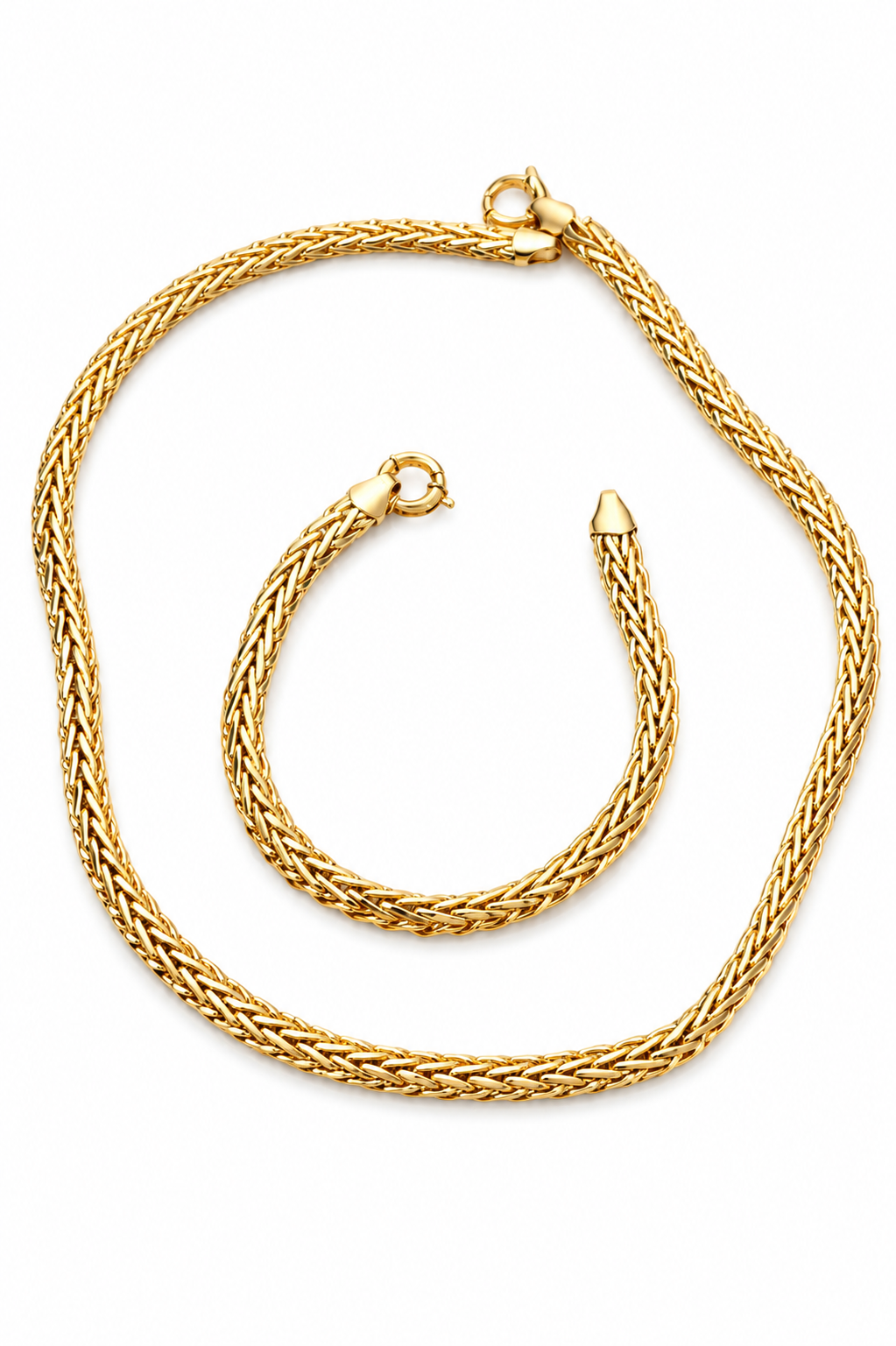 Braided Gold Chain Set 14K