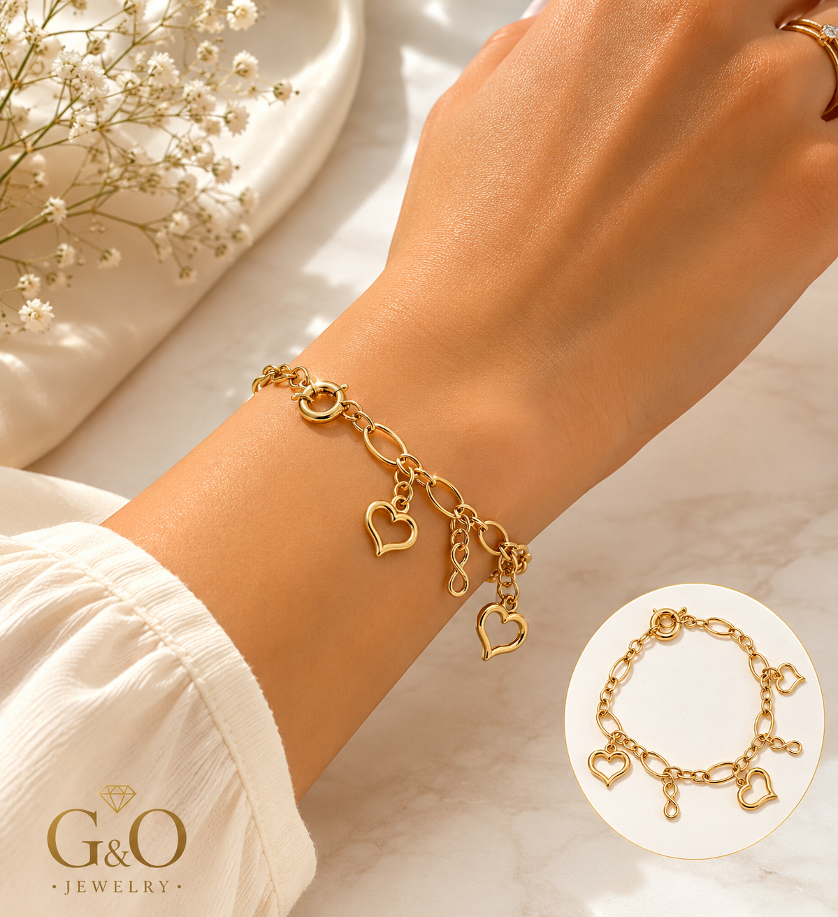 Heart Charm Bracelet