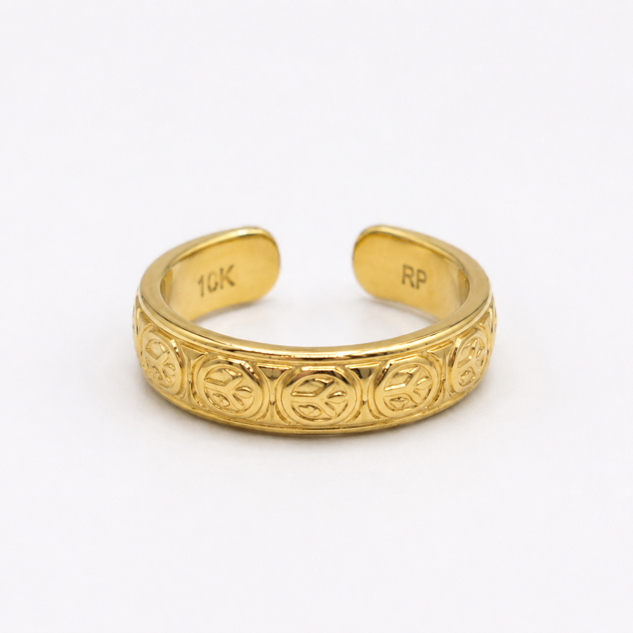 Gold Engraved Toe Ring