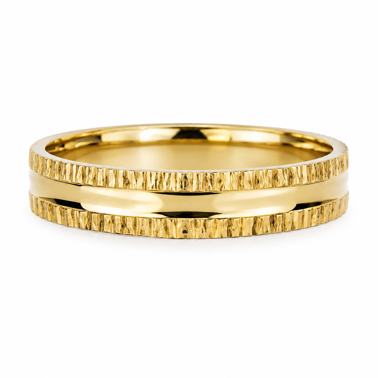 Gold Textured Band Ring