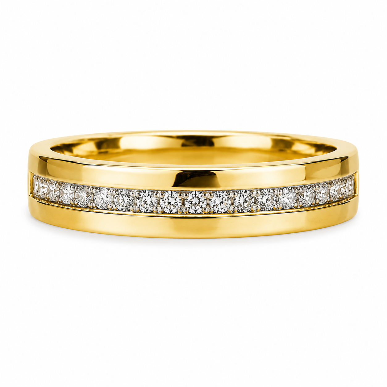 Gold Diamond-Cut Band Ring