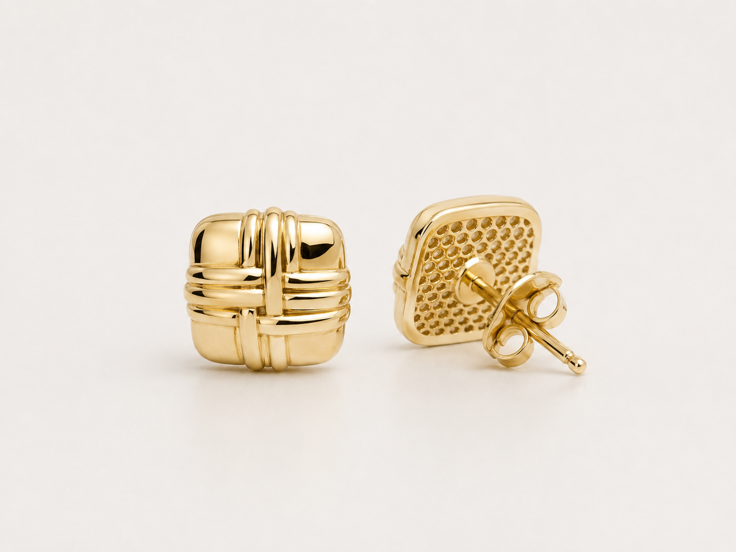Textured Stud Earrings 10k