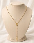 Gold Rosary Cross Necklace 18K