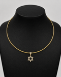 Gold Choker Necklace with Star of David