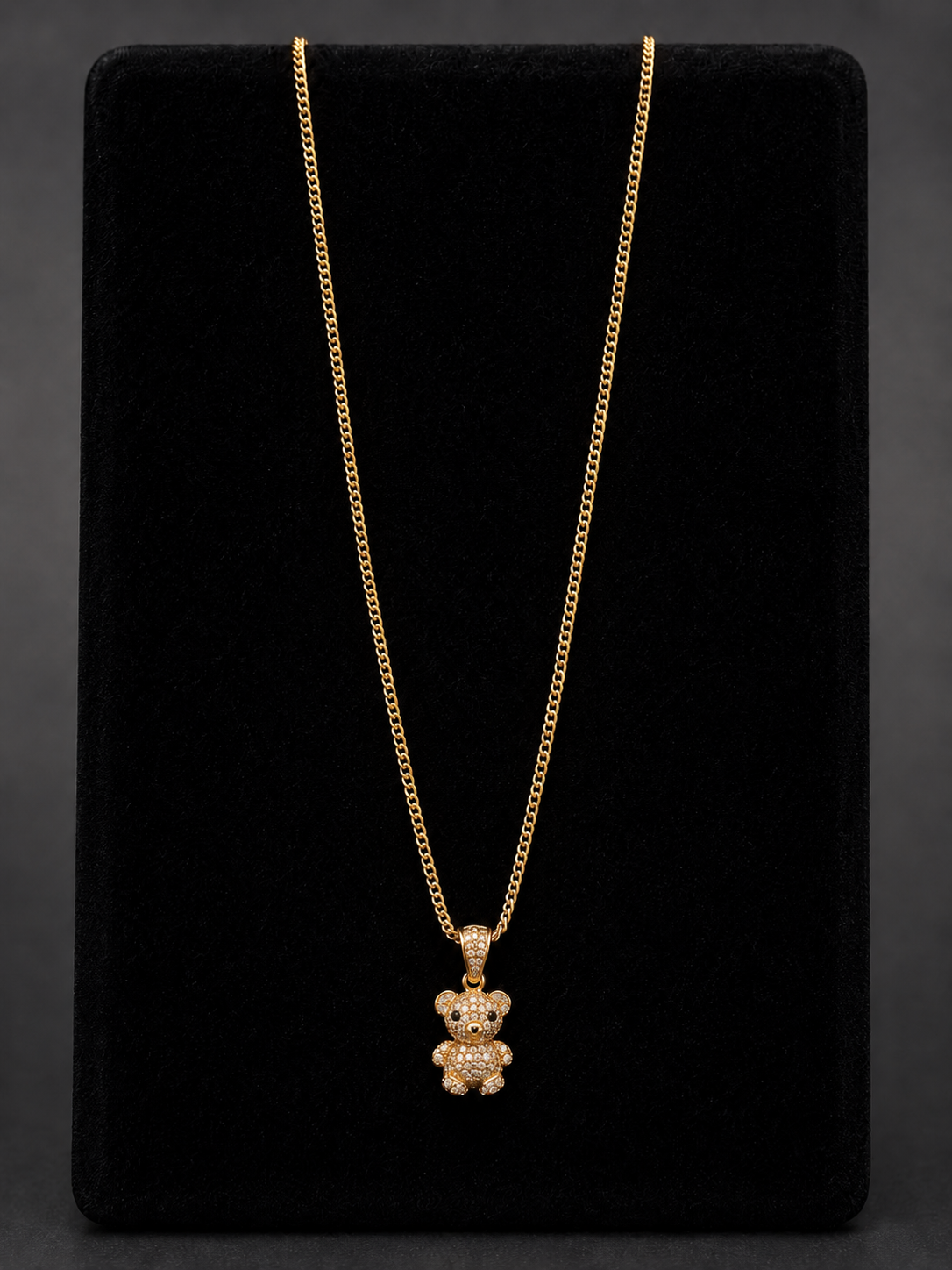 Gold Teddy Bear Necklace