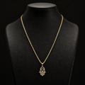Gold Hamsa Heart Necklace