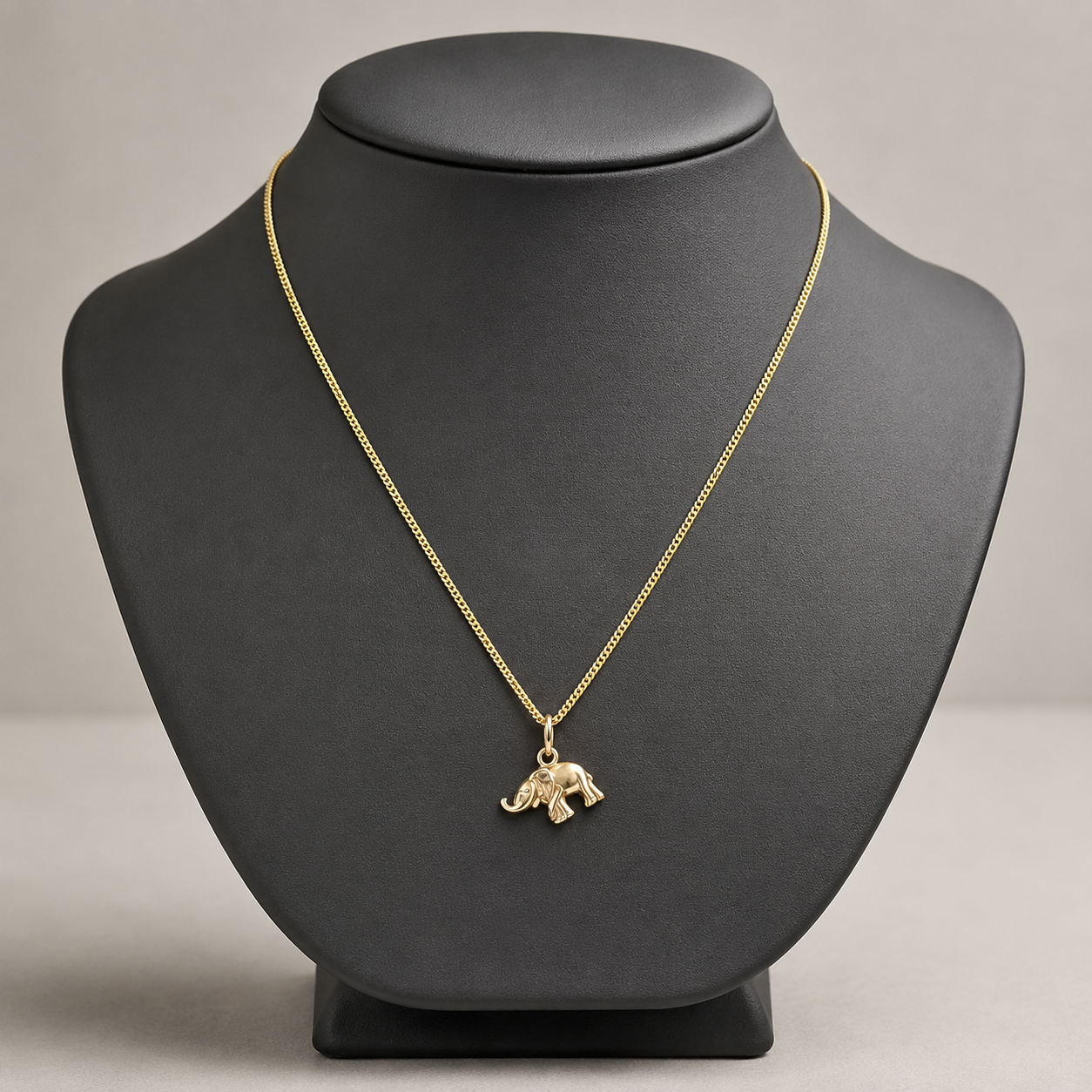 Gold Elephant Charm Necklace