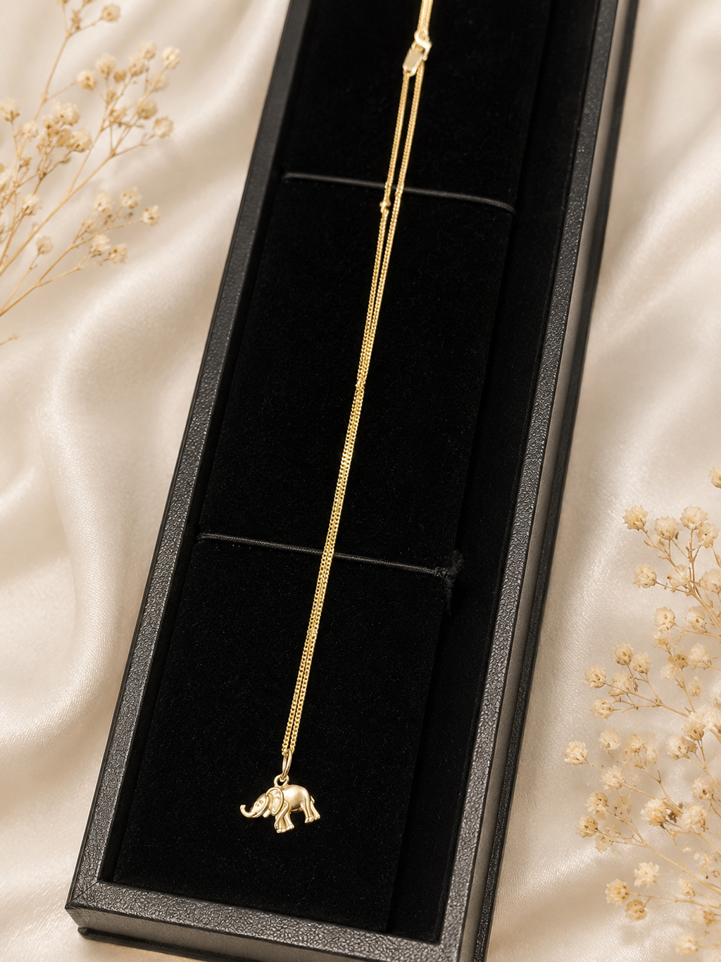 Gold Elephant Charm Necklace